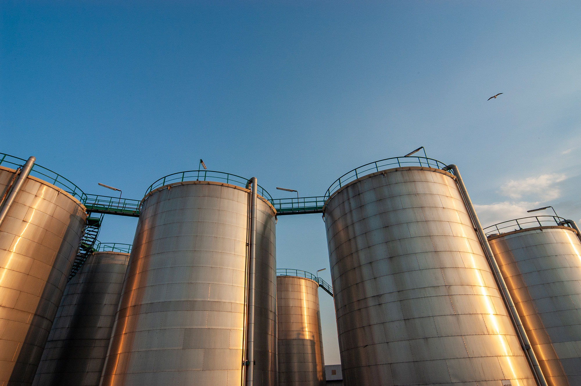 Large tanks of fuel storage